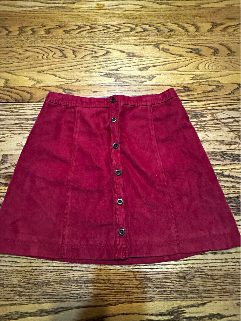 Hollister Burgundy A-Line Mini Skirt Juniors Size 5 Solid 90s Preppy Y2K